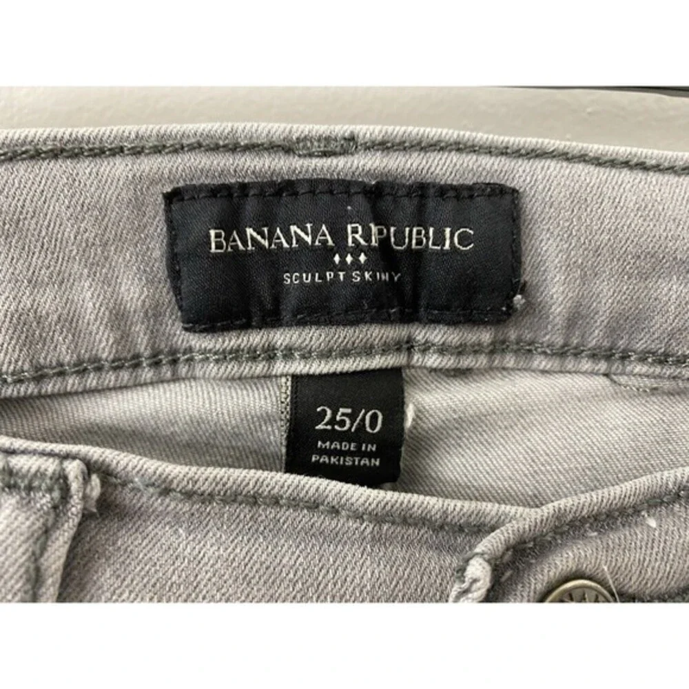 Banana Republic Jeans Womens 25/0 Gray Sculpt Skinny Stretch Low Rise - Picture 6 of 11